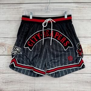 Rolling Loud Patched Embroidered Shorts Mens Small Black Red Drawstring
